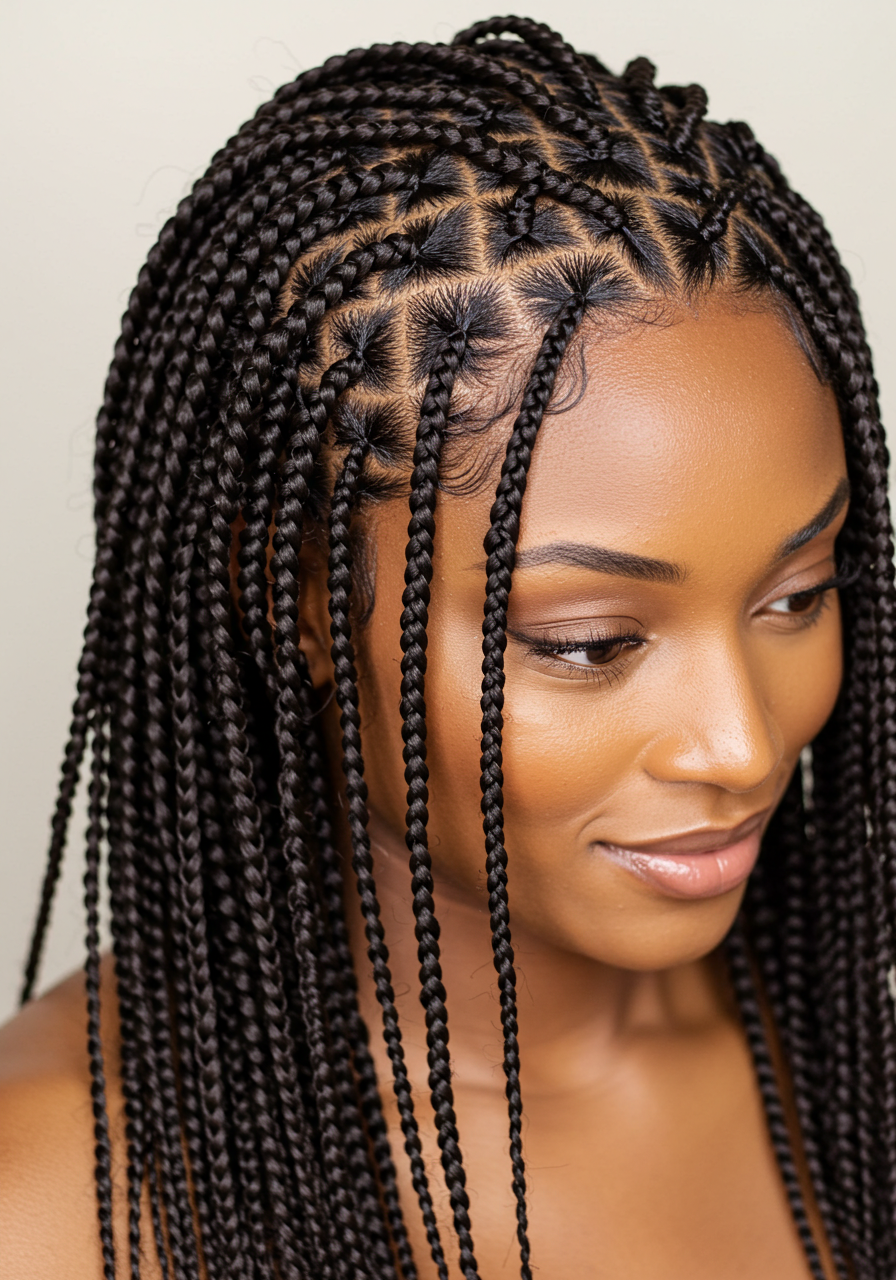 Feed-in braids with beads