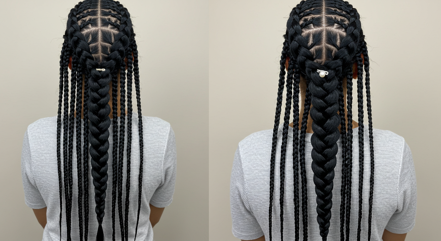 French braids with elegant styling