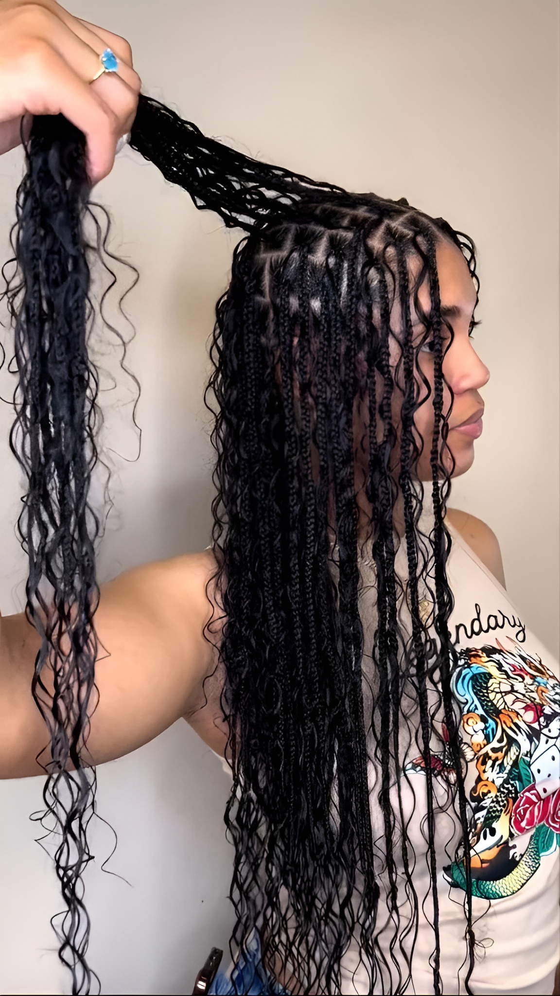 Medium length boho braids